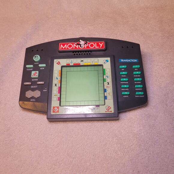 Vintage Monopoly Hasbro Hand Held Electronic Talking Travel Game 1997 Works - Picture 1 of 8